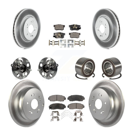 Front Rear Hub Bearing Coated Brake Rotor And Pad Kit (10Pc) For 2012-2016 Honda CR-V AWD KBB-128120