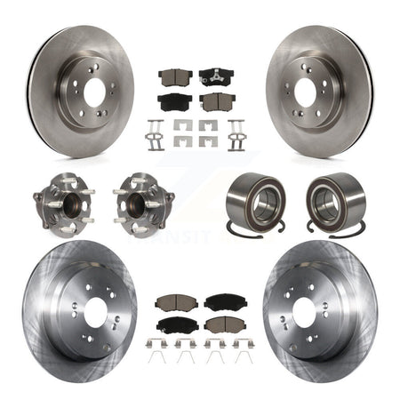 Front Rear Hub Bearing Disc Brake Rotors And Pads Kit (10Pc) For 2012-2016 Honda CR-V FWD KBB-128132