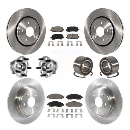 Front Rear Hub Bearing Assembly Disc Brake Rotor And Ceramic Pad Kit (10Pc) For Acura MDX KBB-128135