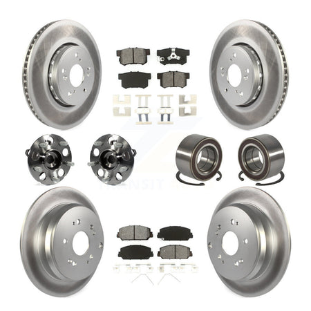 Front Rear Hub Bearing Coated Disc Brake Rotor Pad Kit (10Pc) For 2013-2016 Acura RDX AWD KBB-128139