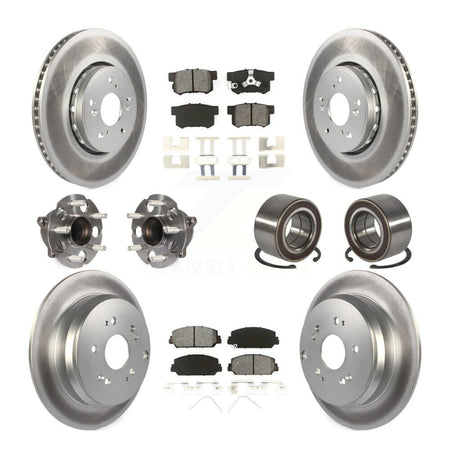 Front Rear Hub Bearing Coated Disc Brake Rotor Pad Kit (10Pc) For 2013-2018 Acura RDX FWD KBB-128140