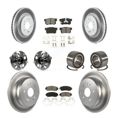 Front Rear Hub Bearing Coated Brake Rotor And Pad Kit (10Pc) For 2012-2016 Honda CR-V AWD KBB-128145