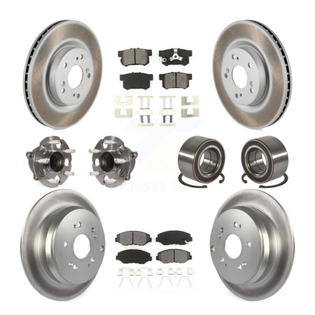 Front Rear Hub Bearing Coated Brake Rotor And Pad Kit (10Pc) For 2012-2016 Honda CR-V FWD KBB-128146