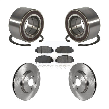 Front Wheel Bearing Disc Brake Rotors And Semi-Metallic Pads Kit For Honda CR-V KBB-128147