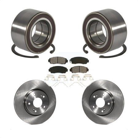 Front Wheel Bearing Disc Brake Rotors And Semi-Metallic Pads Kit For Honda CR-V KBB-128148