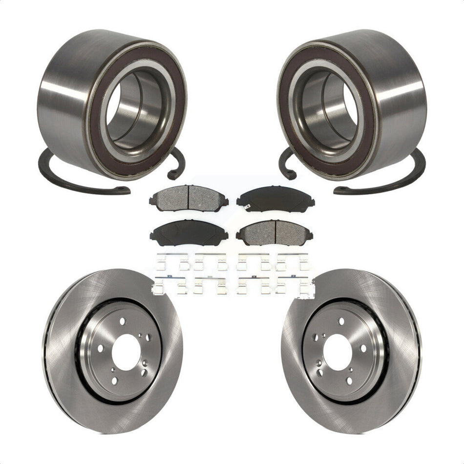 Front Wheel Bearing Disc Brake Rotor And Semi-Metallic Pads Kit For Honda Pilot Acura MDX KBB-128149