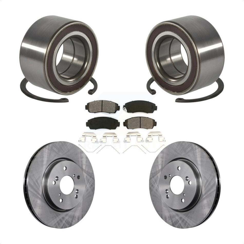 Front Wheel Bearing Disc Brake Rotors And Pads Kit For 2012-2016 Honda CR-V AWD KBB-128151