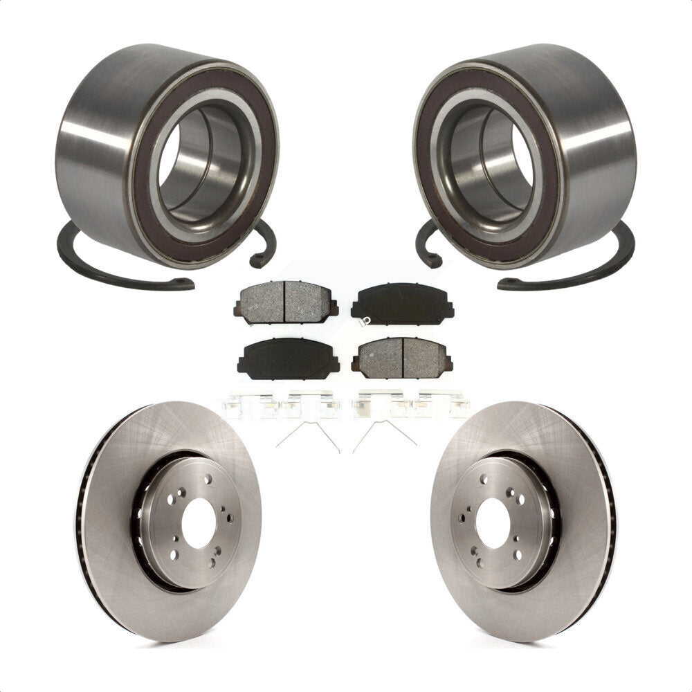 Front Wheel Bearing Disc Brake Rotors And Semi-Metallic Pads Kit For 2013-2018 Acura RDX KBB-128152