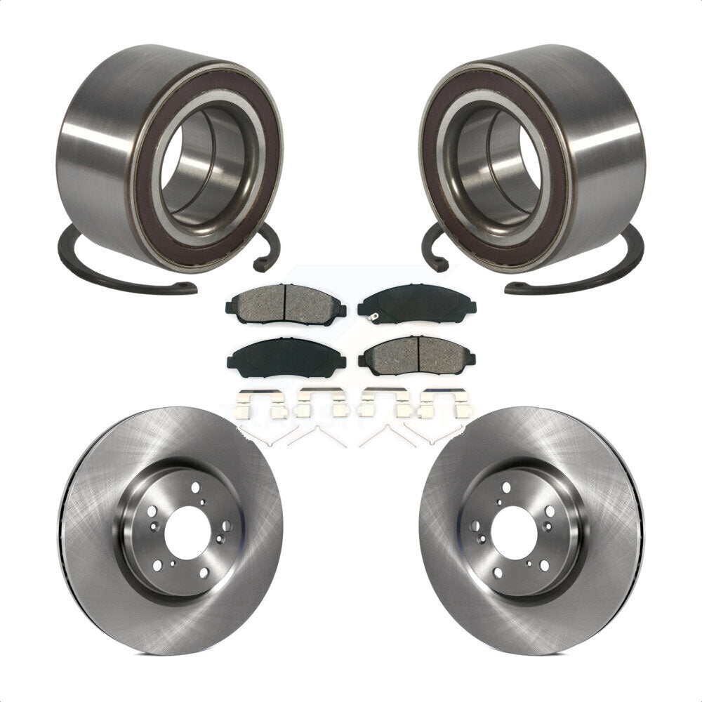 Front Wheel Bearing Disc Brake Rotor Pads Kit For 2014-2020 Acura RLX Sport Hybrid SH-AWD KBB-128153