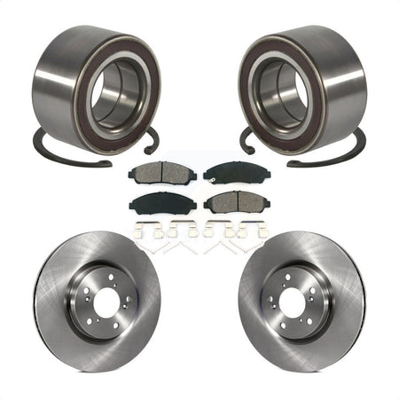 Front Wheel Bearing Disc Brake Rotor Pads Kit For 2014-2020 Acura RLX Sport Hybrid SH-AWD KBB-128153