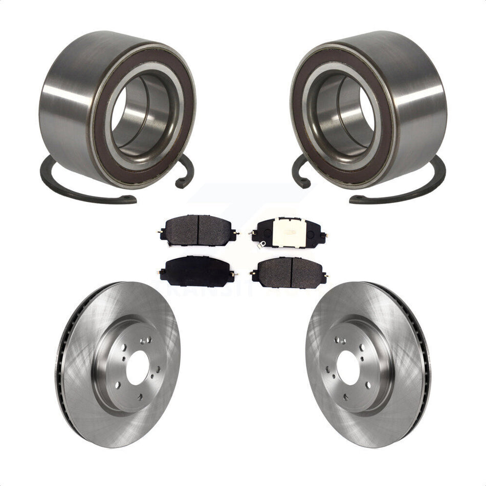 Front Wheel Bearing Disc Brake Rotors And Semi-Metallic Pads Kit For Honda CR-V KBB-128156