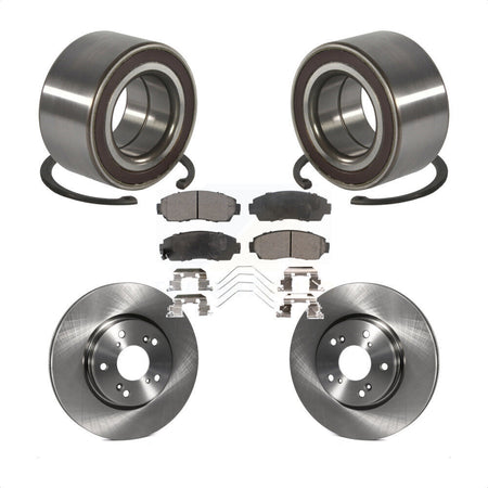 Front Wheel Bearing Disc Brake Rotors And Semi-Metallic Pads Kit For Honda CR-V KBB-128157