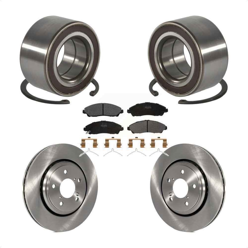 Front Wheel Bearing Disc Brake Rotor And Semi-Metallic Pads Kit For Honda Pilot Acura MDX KBB-128158