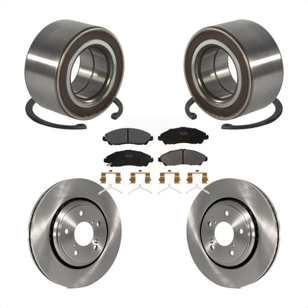 Front Wheel Bearing Disc Brake Rotor And Semi-Metallic Pads Kit For Honda Pilot Acura MDX KBB-128158