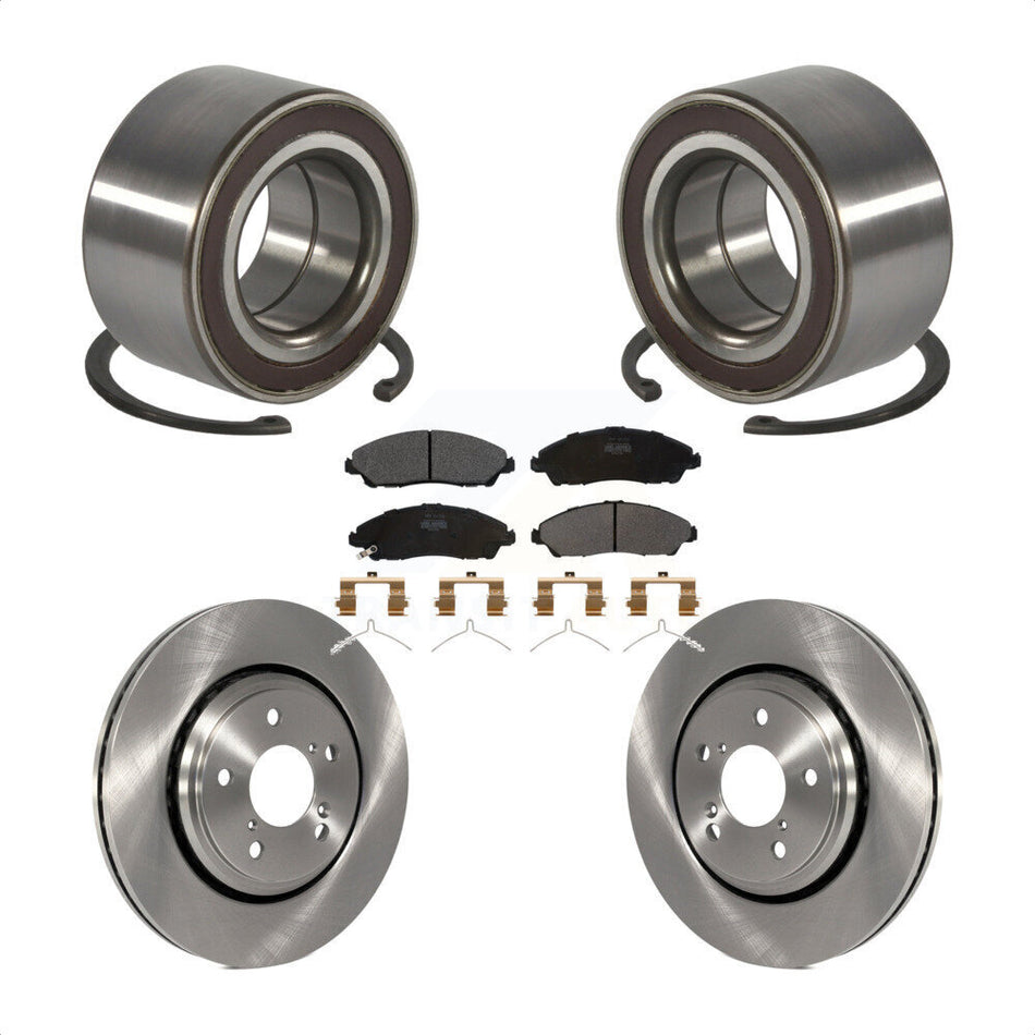 Front Wheel Bearing Disc Brake Rotor And Semi-Metallic Pads Kit For Honda Pilot Acura MDX KBB-128158