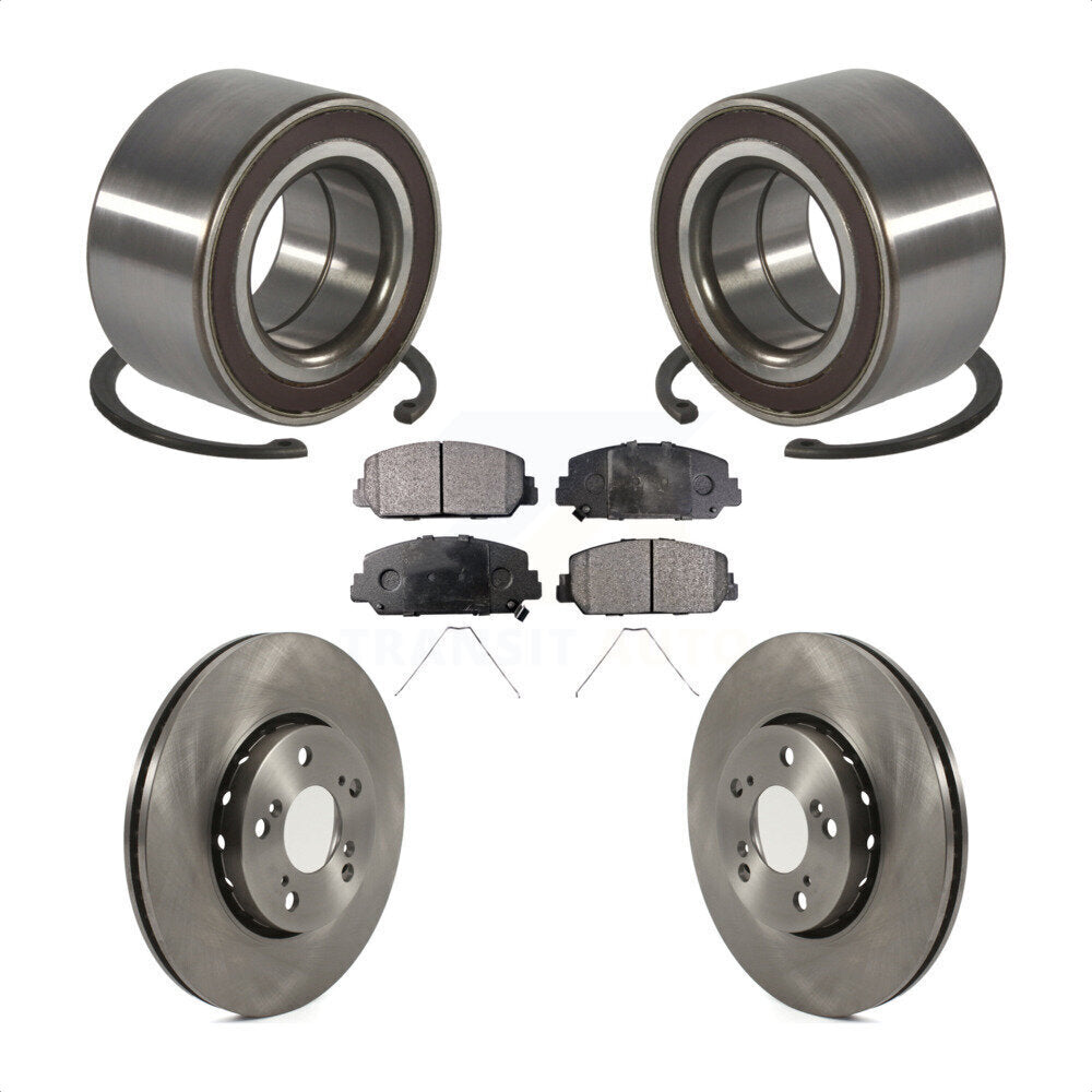 Front Wheel Bearing Disc Brake Rotors And Semi-Metallic Pads Kit For Acura RLX KBB-128165
