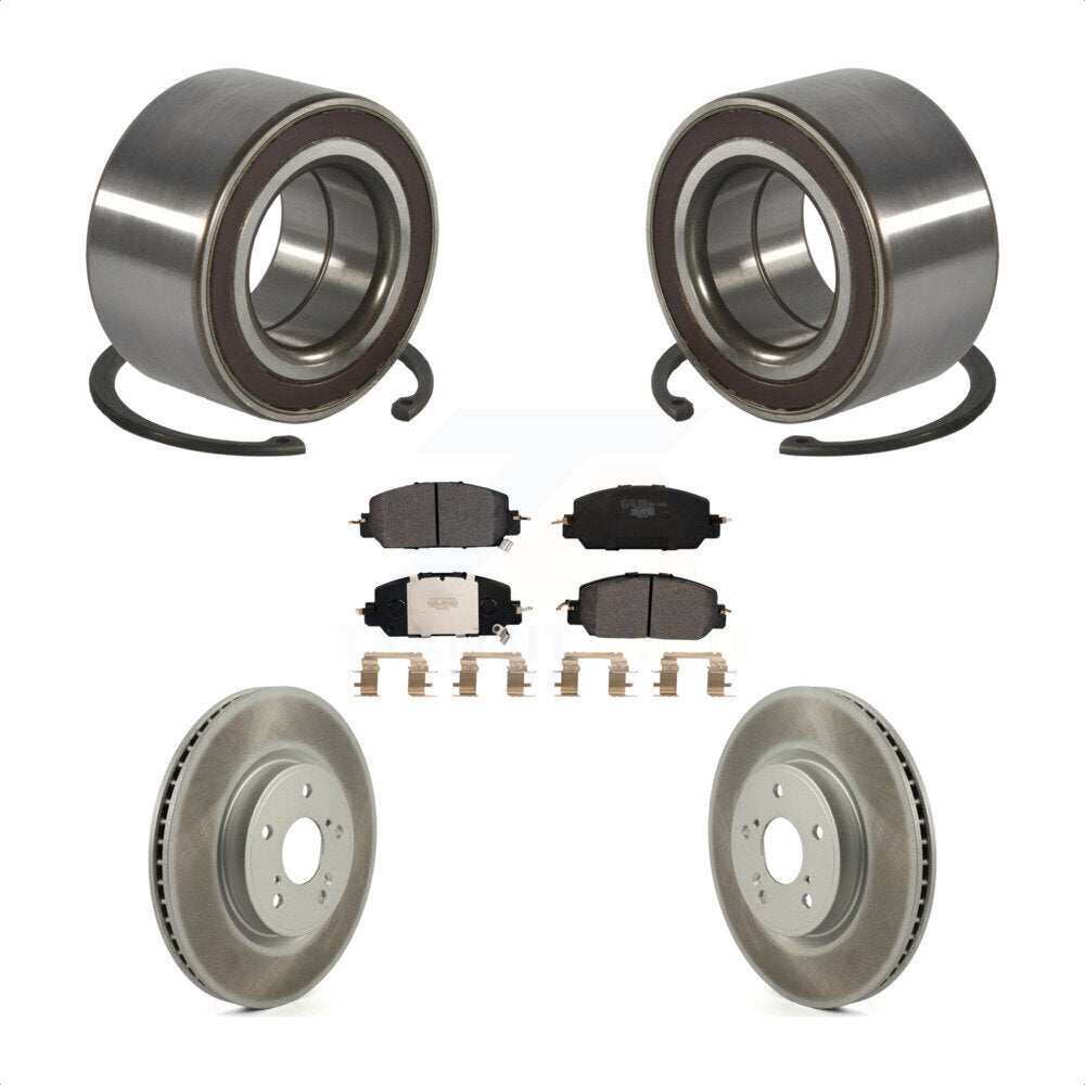 Front Wheel Bearing Coated Disc Brake Rotors And Ceramic Pads Kit For Honda CR-V KBB-128167