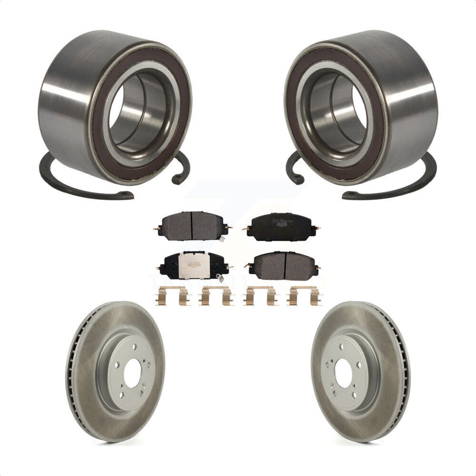 Front Wheel Bearing Coated Disc Brake Rotors And Ceramic Pads Kit For Honda CR-V KBB-128167