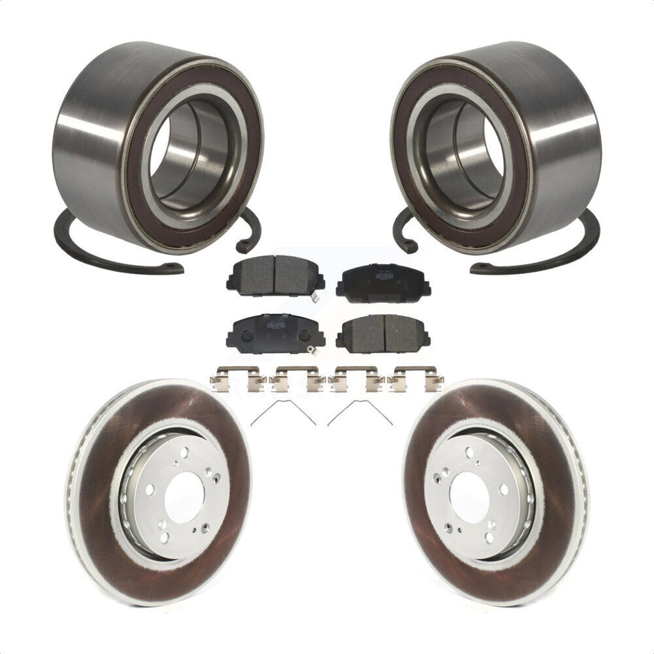Front Wheel Bearing Coated Disc Brake Rotors And Ceramic Pads Kit For Acura RLX KBB-128169