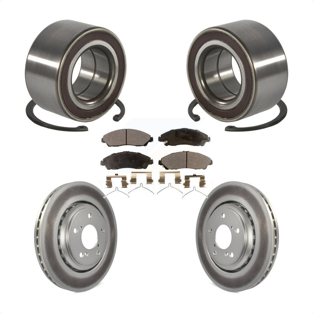 Front Wheel Bearing Coated Disc Brake Rotor And Ceramic Pad Kit For Honda Pilot Acura MDX KBB-128171