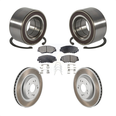 Front Wheel Bearing Coated Disc Brake Rotors And Pads Kit For 2012-2016 Honda CR-V FWD KBB-128173
