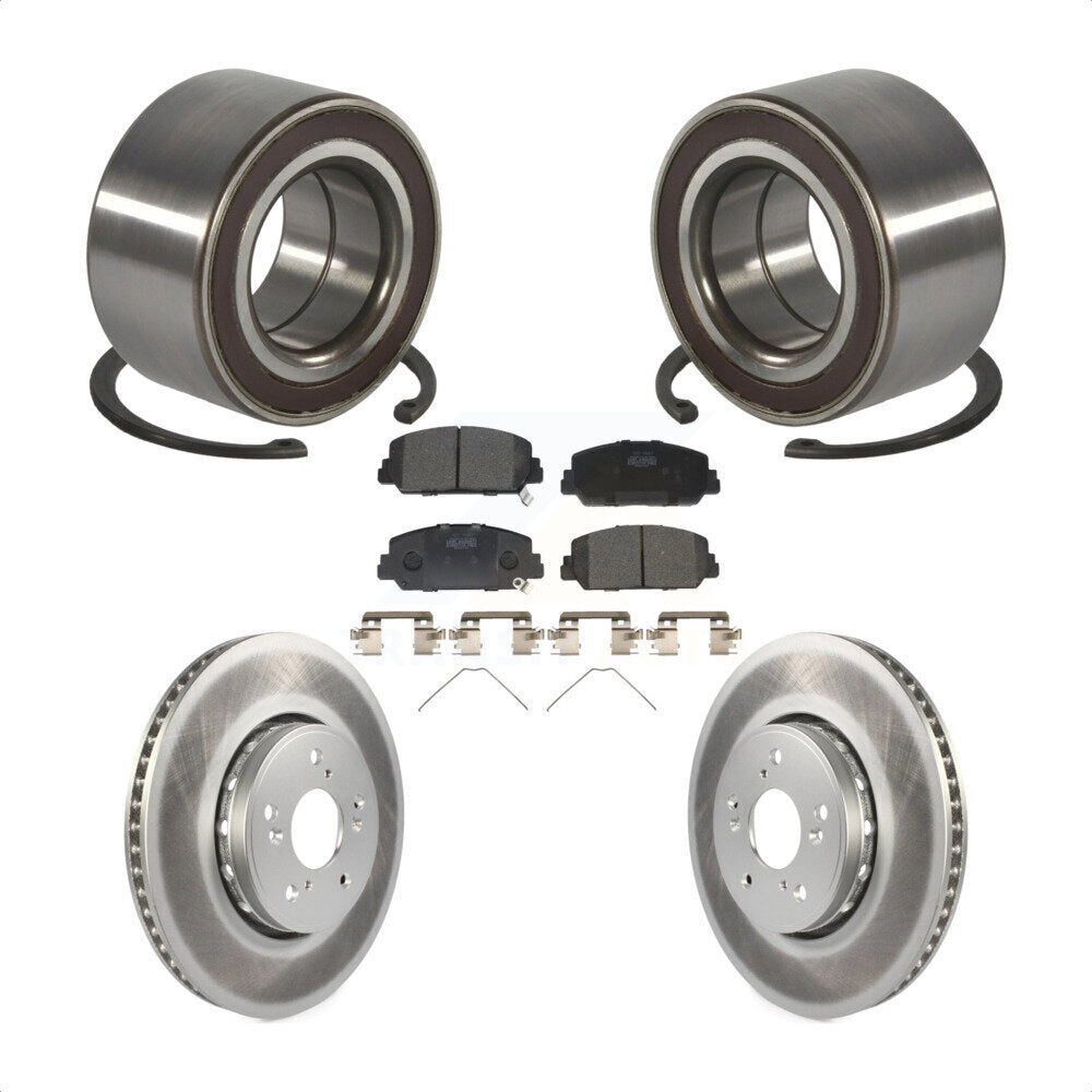 Front Wheel Bearing Coated Disc Brake Rotors And Ceramic Pads Kit For 2013-2018 Acura RDX KBB-128175
