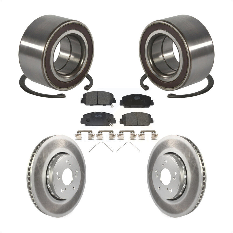Front Wheel Bearing Coated Disc Brake Rotors And Ceramic Pads Kit For 2013-2018 Acura RDX KBB-128175