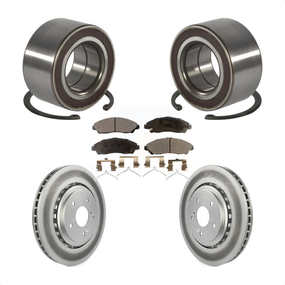 Front Wheel Bearing Coated Disc Brake Rotors And Ceramic Pads Kit For 2014-2016 Acura MDX KBB-128176