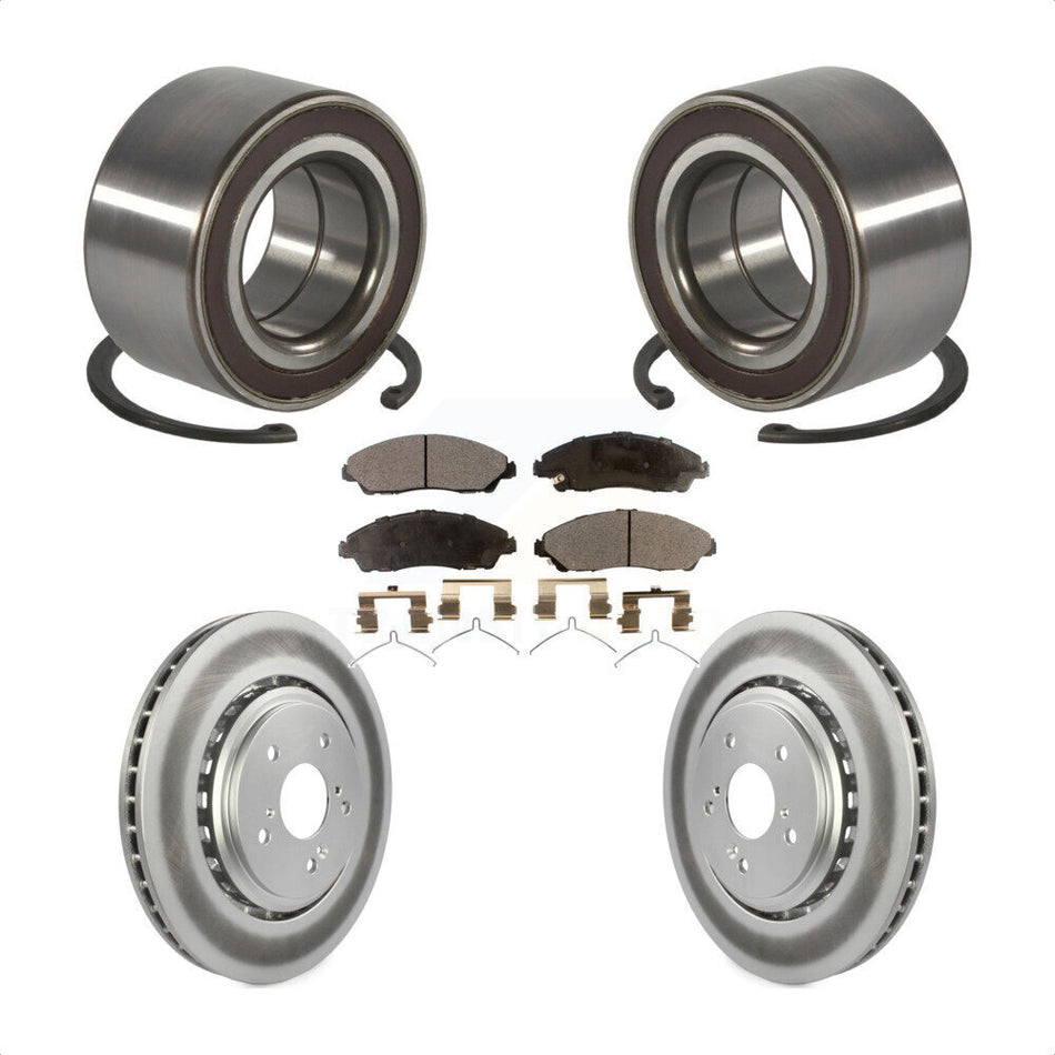 Front Wheel Bearing Coated Disc Brake Rotors And Ceramic Pads Kit For 2014-2016 Acura MDX KBB-128176