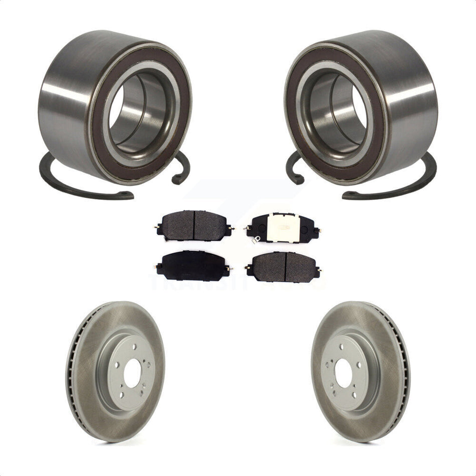 Front Wheel Bearing Coated Disc Brake Rotors And Semi-Metallic Pads Kit For Honda CR-V KBB-128191