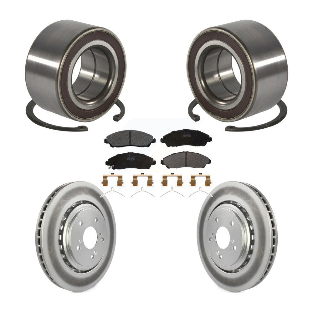 Front Wheel Bearing Coated Disc Brake Rotors And Pads Kit For 2014-2016 Acura MDX KBB-128198