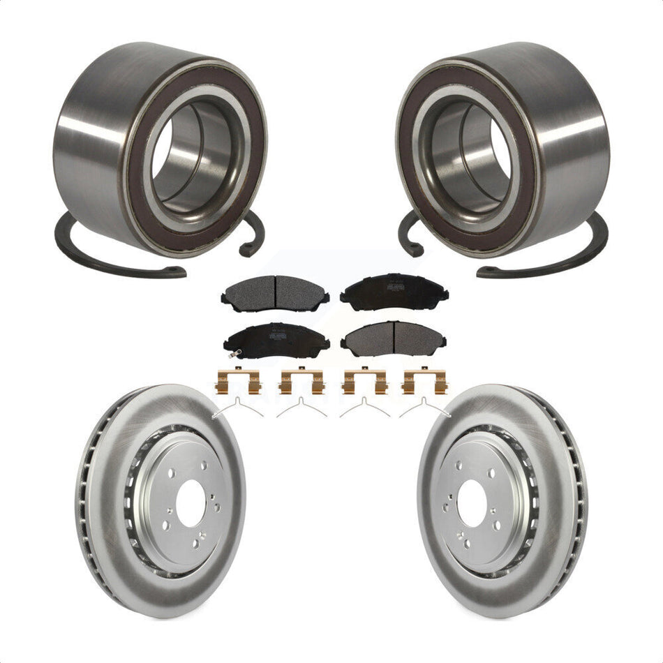 Front Wheel Bearing Coated Disc Brake Rotors And Pads Kit For 2014-2016 Acura MDX KBB-128198