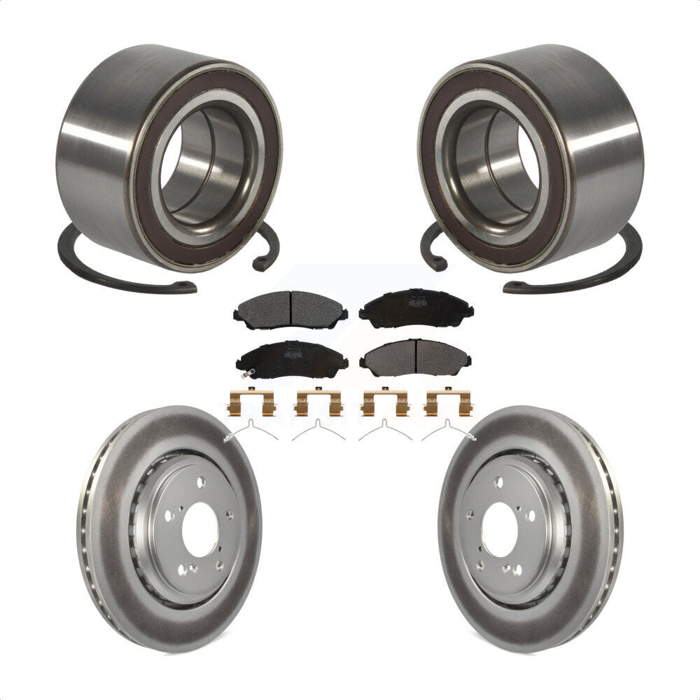 Front Wheel Bearing Coated Disc Brake Rotors And Pads Kit For Honda Pilot Acura MDX KBB-128199
