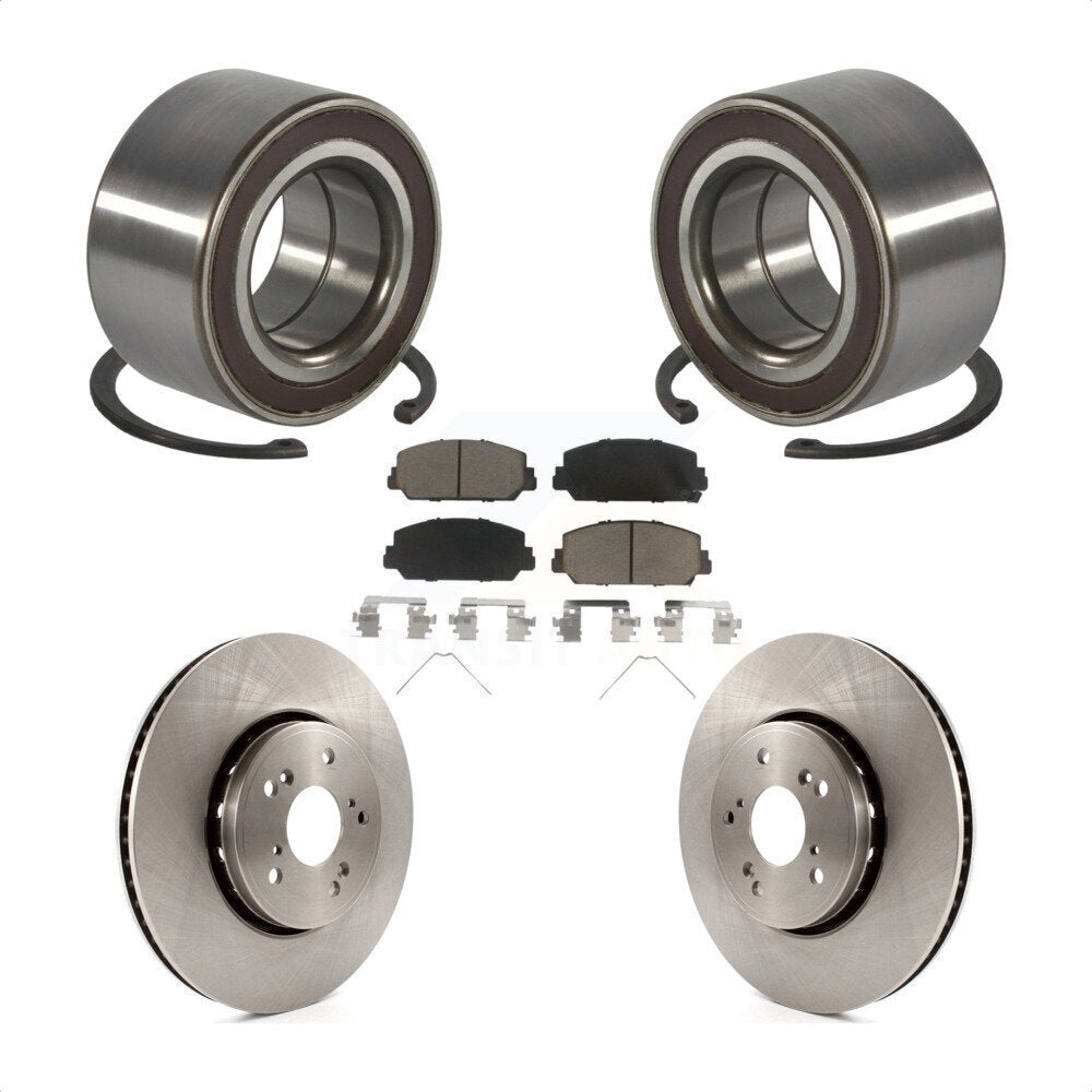 Front Wheel Bearing Disc Brake Rotors And Ceramic Pads Kit For 2013-2018 Acura RDX KBB-128202