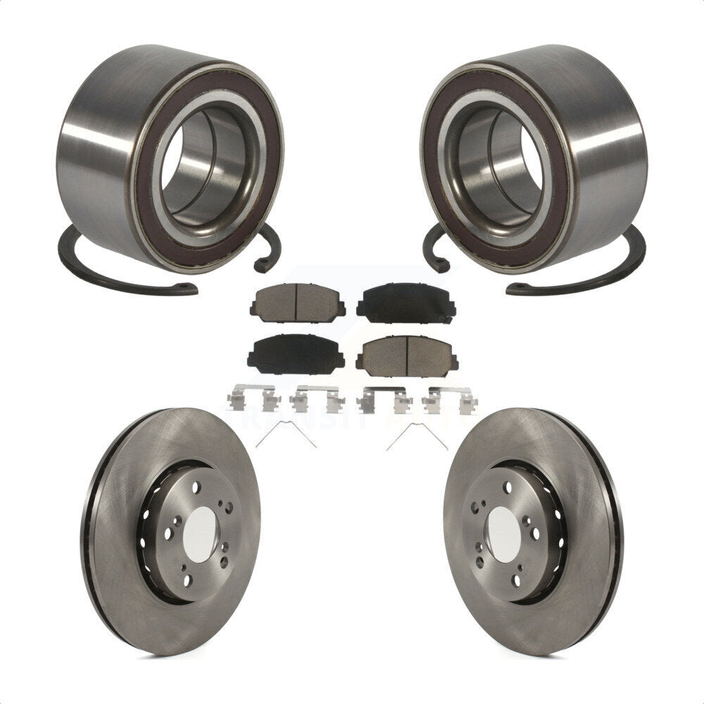 Front Wheel Bearing Disc Brake Rotors And Ceramic Pads Kit For Acura RLX KBB-128203