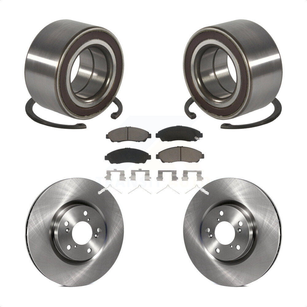 Front Wheel Bearing Disc Brake Rotor Pads Kit For 2014-2020 Acura RLX Sport Hybrid SH-AWD KBB-128204