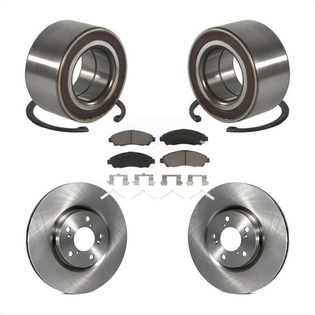 Front Wheel Bearing Disc Brake Rotor Pads Kit For 2014-2020 Acura RLX Sport Hybrid SH-AWD KBB-128204