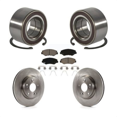 Front Wheel Bearing Disc Brake Rotors And Ceramic Pads Kit For 2012-2016 Honda CR-V FWD KBB-128205