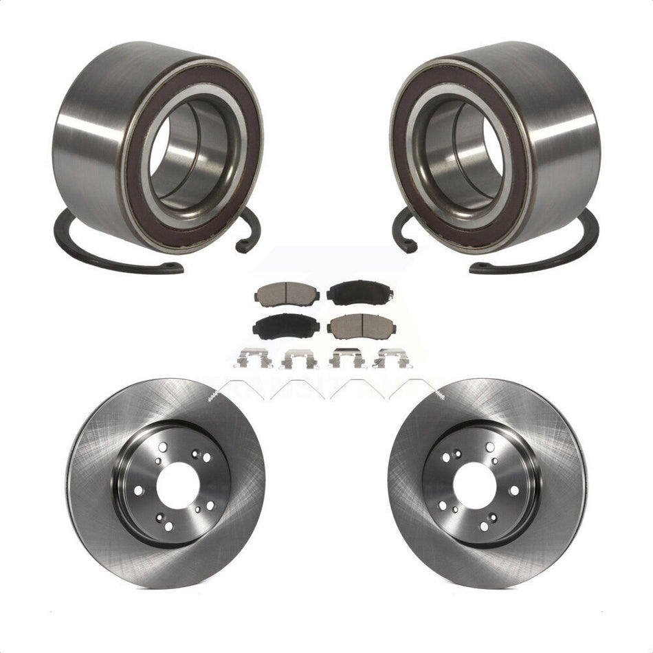Front Wheel Bearing Disc Brake Rotors And Ceramic Pads Kit For Honda CR-V KBB-128208