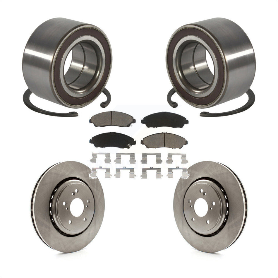Front Wheel Bearing Disc Brake Rotors And Ceramic Pads Kit For 2014-2016 Acura MDX KBB-128210