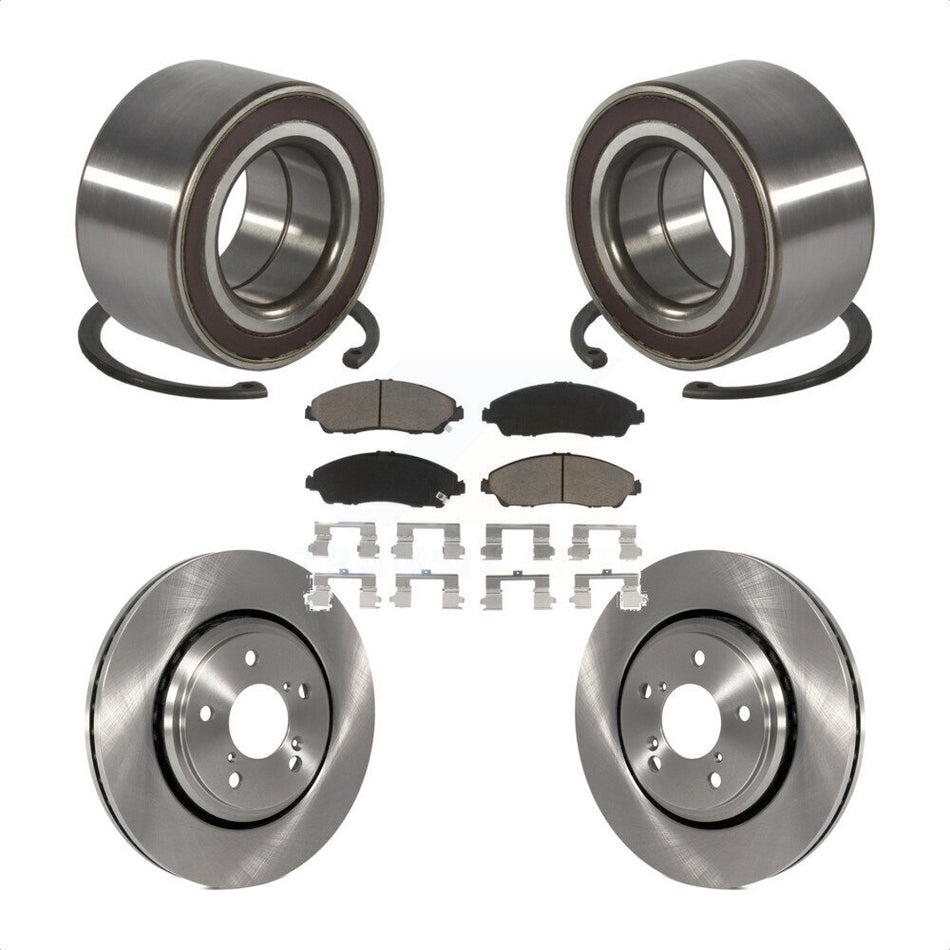 Front Wheel Bearing Disc Brake Rotors And Ceramic Pads Kit For Honda Pilot Acura MDX KBB-128211