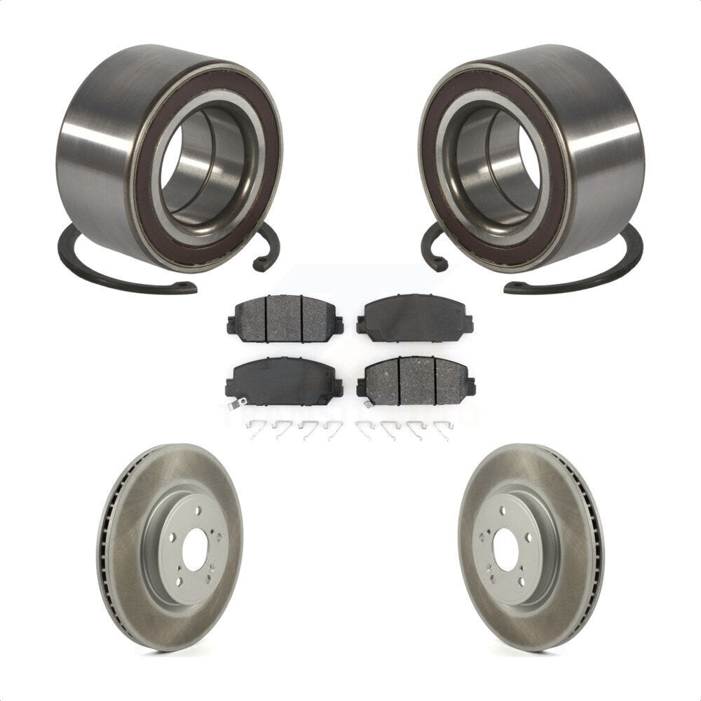 Front Wheel Bearing Coated Disc Brake Rotors And Semi-Metallic Pads Kit For Honda CR-V KBB-128212