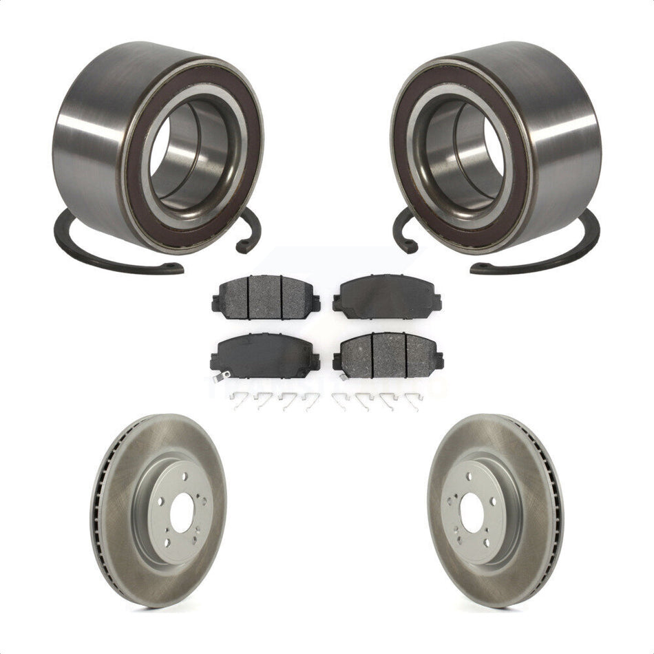 Front Wheel Bearing Coated Disc Brake Rotors And Semi-Metallic Pads Kit For Honda CR-V KBB-128212