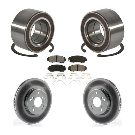 Front Wheel Bearing Coated Disc Brake Rotors And Semi-Metallic Pads Kit For Honda CR-V KBB-128213