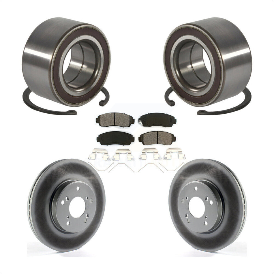 Front Wheel Bearing Coated Disc Brake Rotors And Semi-Metallic Pads Kit For Honda CR-V KBB-128213