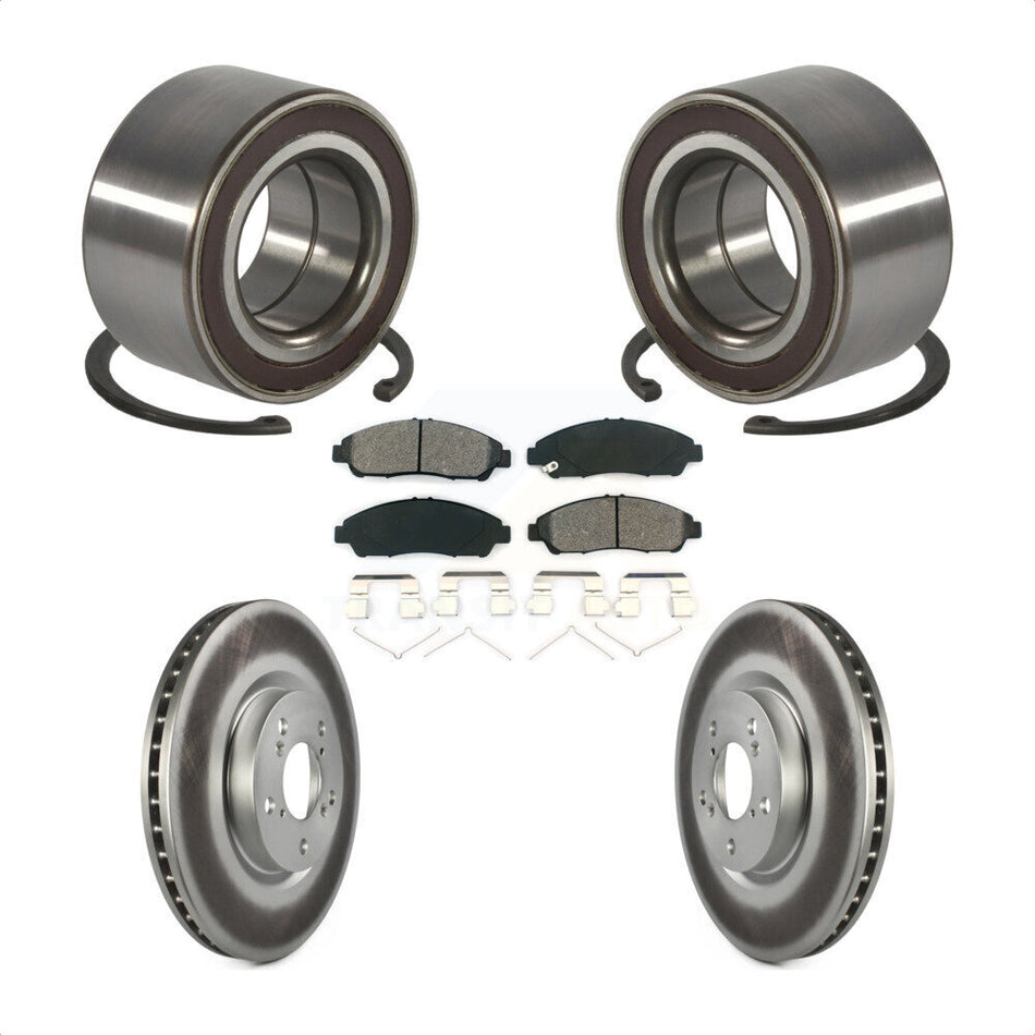 Front Wheel Bearing Coat Brake Rotor Pads Kit For 2014-2020 Acura RLX Sport Hybrid SH-AWD KBB-128214