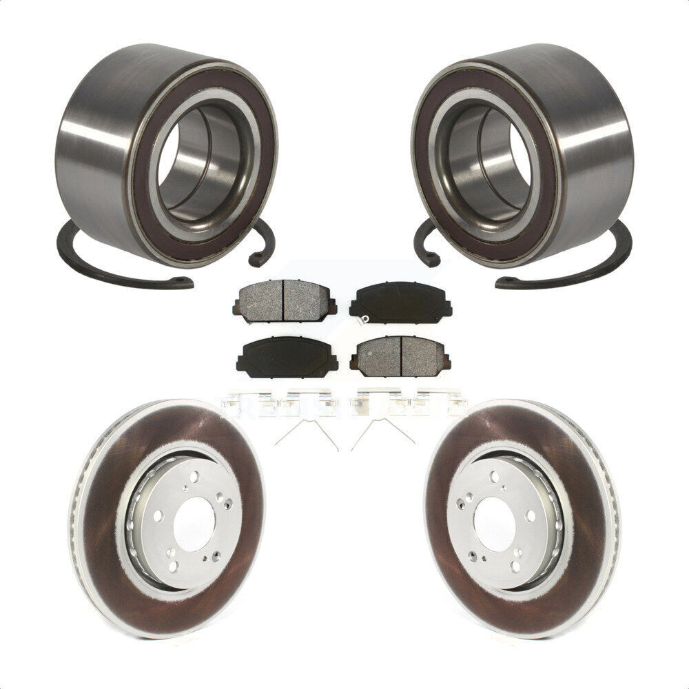Front Wheel Bearing Coated Disc Brake Rotors And Semi-Metallic Pads Kit For Acura RLX KBB-128215