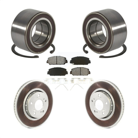 Front Wheel Bearing Coated Disc Brake Rotors And Semi-Metallic Pads Kit For Acura RLX KBB-128215