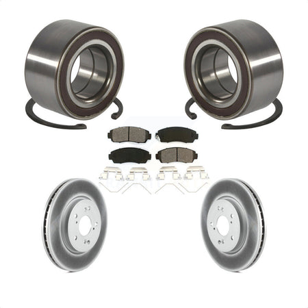 Front Wheel Bearing Coated Disc Brake Rotors And Pads Kit For 2012-2016 Honda CR-V AWD KBB-128219