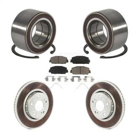 Front Wheel Bearing Coated Disc Brake Rotors And Ceramic Pads Kit For Acura RLX KBB-128223